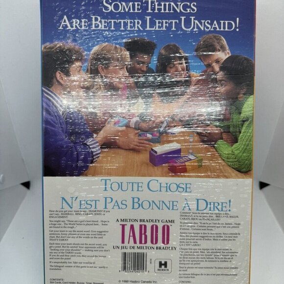 Sealed Vintage 1990 Taboo Game Of Unspeakable Fun Milton Bradley - Picture 2 of 4